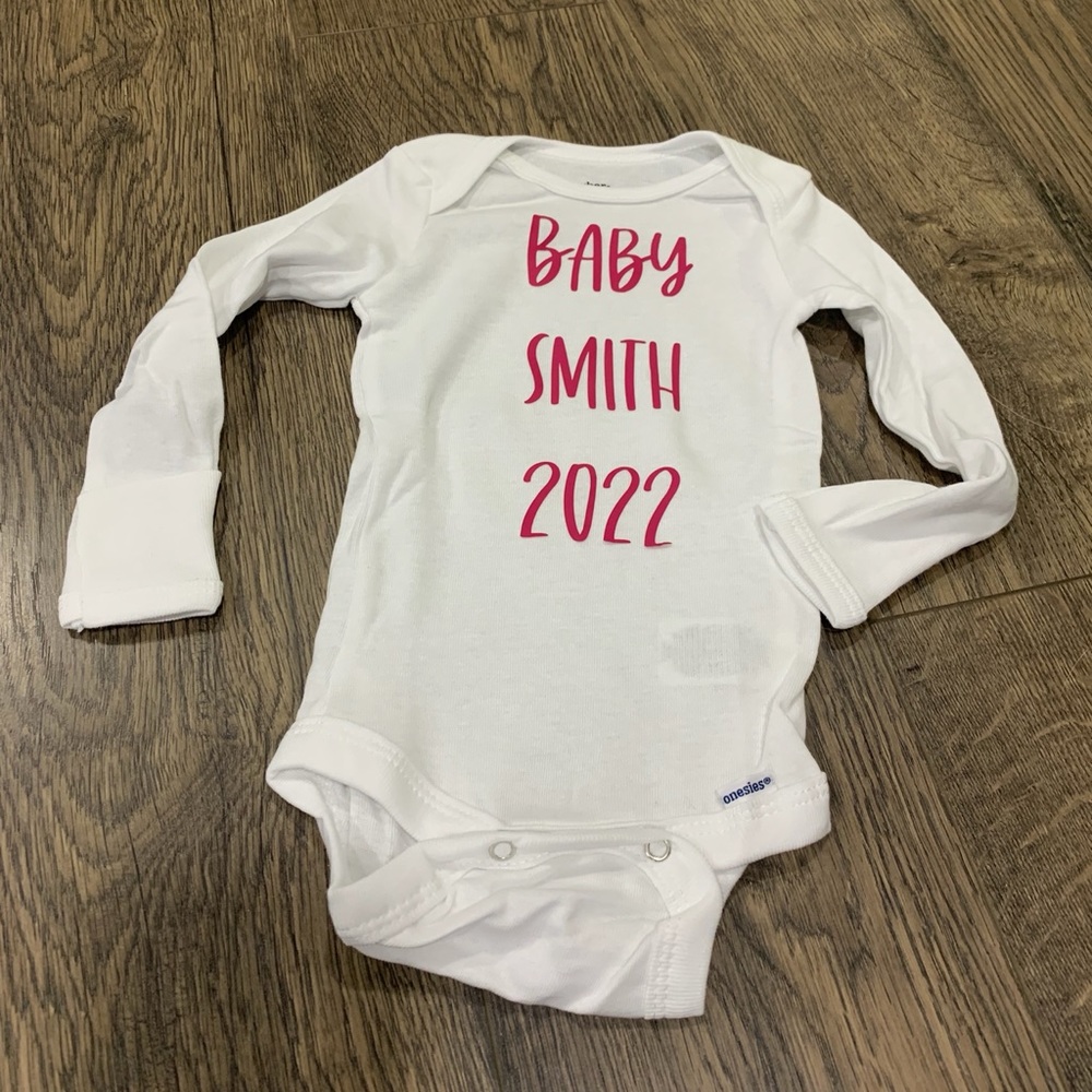 Customizable Baby Coming 2022 Onesie!
